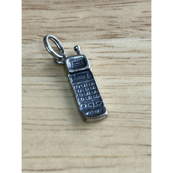 Sterling Silver Cell Phone Charm 925 - Picture 2 of 5